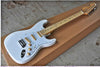 white pickguard reverse headstock electric guitar